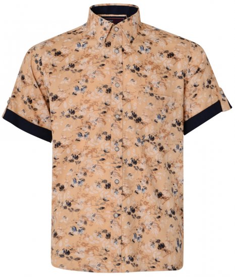 Kam Jeans 6190 Short Sleeve Shirt Sand - Herrenhemden - Herrenhemden in großen Größen