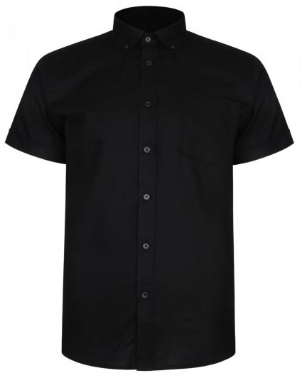 Kam Jeans 6204 Self Pattern Weave Shirt Black - Herrenhemden - Herrenhemden in großen Größen