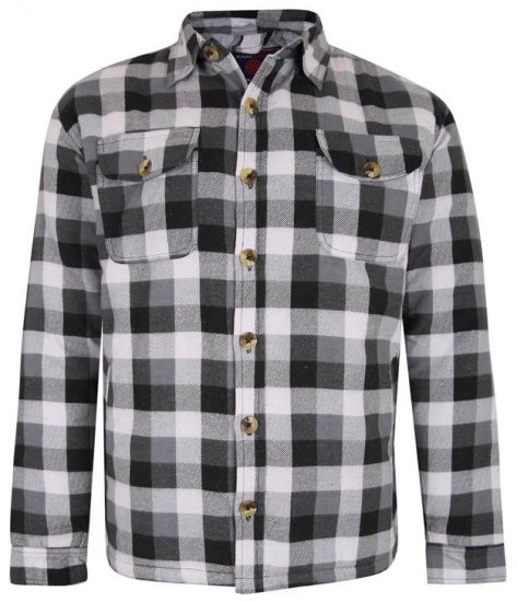 Kam Jeans 6213 Sherpa Lined Flannel Shirt Black - Herrenhemden - Herrenhemden in großen Größen