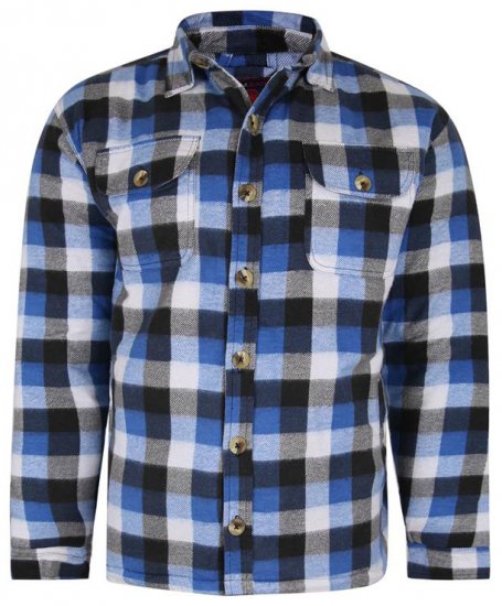 Kam Jeans 6213 Sherpa Lined Flannel Shirt Navy - Herrenhemden - Herrenhemden in großen Größen
