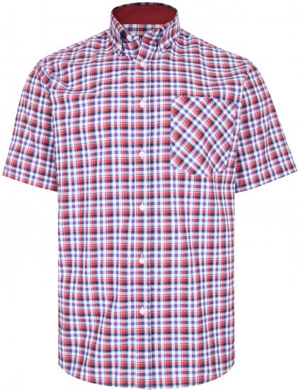 Kam Jeans 6214 Check Shirt Red - Herrenhemden - Herrenhemden in großen Größen