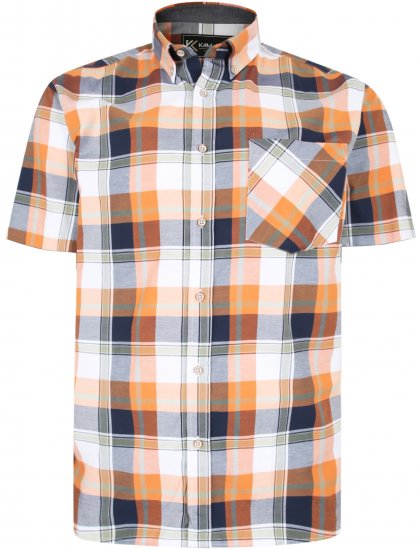 Kam Jeans 6216 Large Check Shirt Rust - Herrenhemden - Herrenhemden in großen Größen