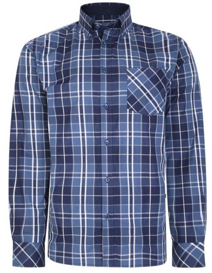 Kam Jeans 6221 Casual Checked Shirt Indigo - Herrenhemden - Herrenhemden in großen Größen
