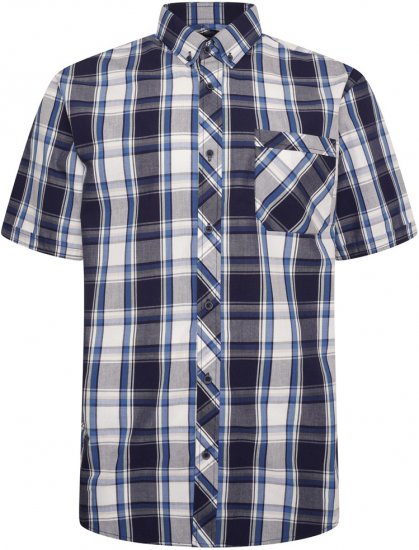 Kam Jeans 6301 SS Casual Check Shirt Navy - Herrenhemden - Herrenhemden in großen Größen