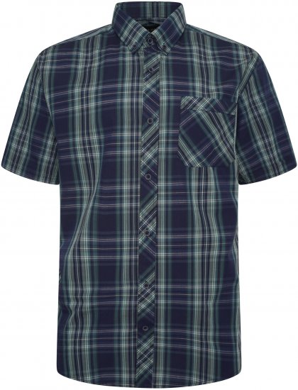 Kam Jeans 6301 Kam Jeans 6301 Casual Check Short Sleeve Shirt Teal - Herrenhemden - Herrenhemden in großen Größen