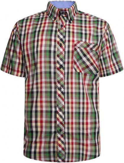 Kam Jeans 6310 Casual Check Short Sleeve Shirt Multi-Colored - Herrenhemden - Herrenhemden in großen Größen