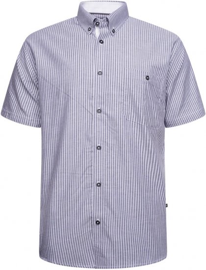 Kam Jeans 6319 Casual Stripe Shirt Charcoal - Herrenhemden - Herrenhemden in großen Größen