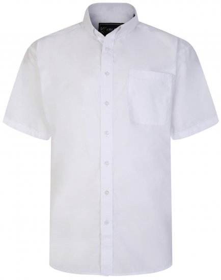 Kam Jeans 660 Classic Short Sleeve Office Shirt White - Herrenhemden - Herrenhemden in großen Größen