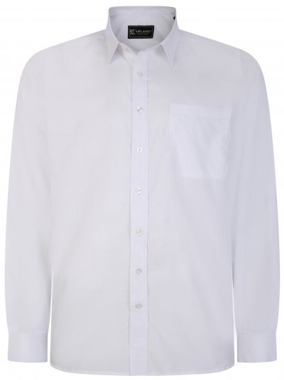 Kam Jeans 661 Classic Long Sleeve Office Shirt White - Herrenhemden - Herrenhemden in großen Größen