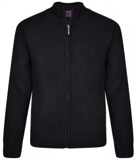 Kam Jeans 68 Casual Zip Thru Knitted Jumper Navy - Herren-sweater und -hoodies - Herren-Sweater und -Hoodies in großen Größen