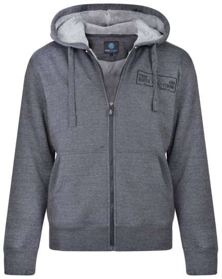 Kam Jeans 7006 Sherpa Lined Hoodie Charcoal - Herren-sweater und -hoodies - Herren-Sweater und -Hoodies in großen Größen