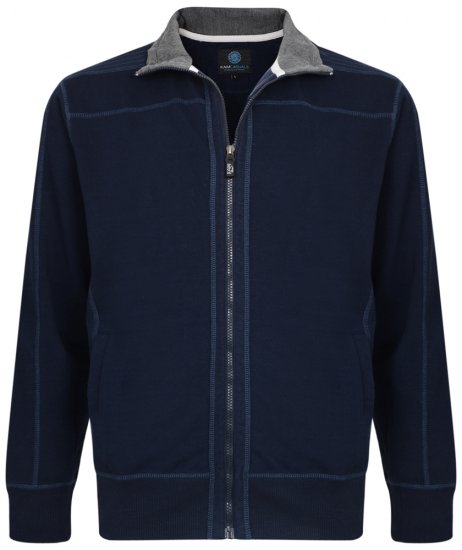 Kam Jeans 7011 Full Zip Sweat Navy - Herren-sweater und -hoodies - Herren-Sweater und -Hoodies in großen Größen
