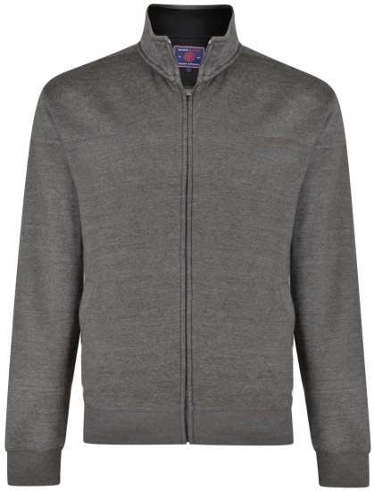 Kam Jeans 7018 Full zip Sweatshirt Charcoal - Herren-sweater und -hoodies - Herren-Sweater und -Hoodies in großen Größen