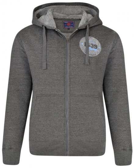 Kam Jeans 7025 Sherpa lined Hoodie Charcoal - Herren-sweater und -hoodies - Herren-Sweater und -Hoodies in großen Größen