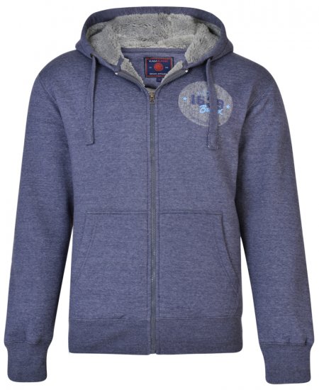 Kam Jeans 7025 Sherpa lined Hoodie Insignia blue - Herren-Sweater und -Hoodies in großen Größen - Herren-Sweater und -Hoodies in großen Größen
