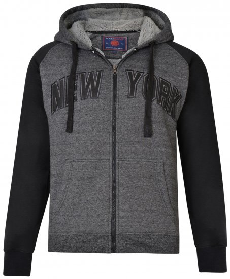 Kam Jeans 7026 New York Hoodie Black - Herren-sweater und -hoodies - Herren-Sweater und -Hoodies in großen Größen