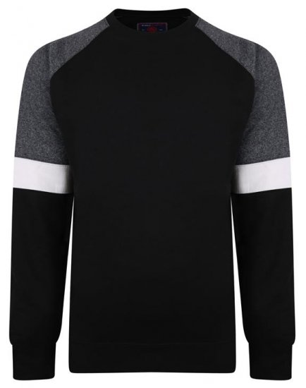 Kam Jeans 7031 Crew Neck Sweater Black - Herren-sweater und -hoodies - Herren-Sweater und -Hoodies in großen Größen