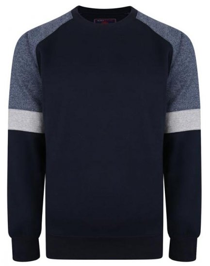 Kam Jeans 7031 Crew Neck Sweater Navy - Herren-sweater und -hoodies - Herren-Sweater und -Hoodies in großen Größen