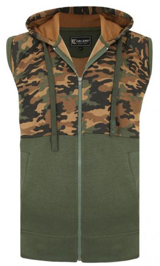 Kam Jeans 7039 Camo Panelled Vest - Herren-sweater und -hoodies - Herren-Sweater und -Hoodies in großen Größen