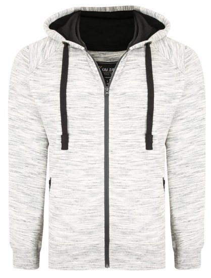 Kam Jeans 7041 Jersey Marl Hoody with Zip Pockets Grey - Herren-sweater und -hoodies - Herren-Sweater und -Hoodies in großen Größen