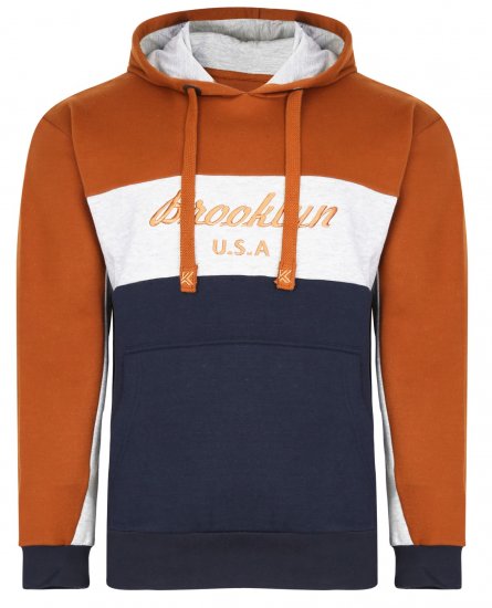 Kam Jeans 7046 Over Head Brooklyn Hoodie Orange - Herren-sweater und -hoodies - Herren-Sweater und -Hoodies in großen Größen