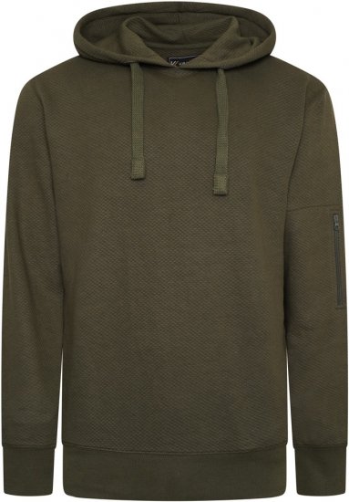 Kam Jeans 7067 Textured Over Head Hoody KHAKI - Herren-sweater und -hoodies - Herren-Sweater und -Hoodies in großen Größen