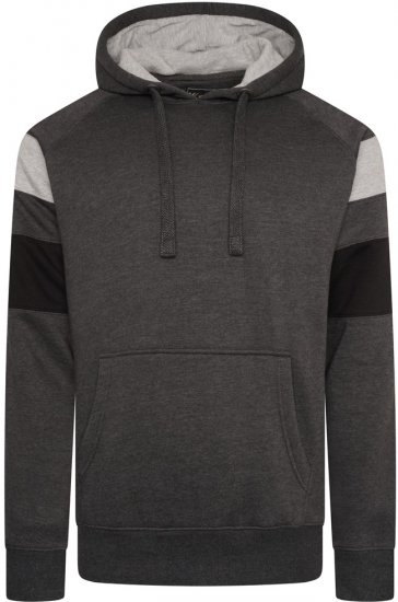 Kam Jeans 7068 Cut & Sew Over Head Hoody Charcoal - Herren-Sweater und -Hoodies in großen Größen - Herren-Sweater und -Hoodies in großen Größen
