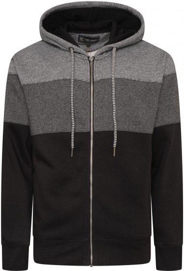 Kam Jeans 7071 Marl Stripe Hoody Black TALL SIZES - HERRENBEKLEIDUNG MT-6XLT - Langgrößen für Herren