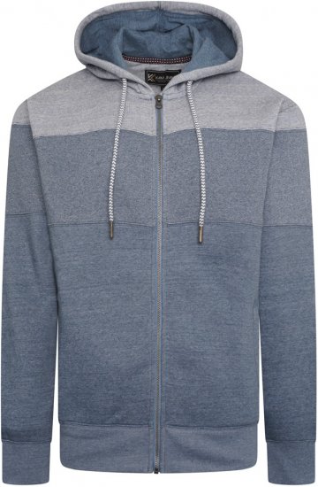 Kam Jeans 7071 Marl Stripe Hoody Denim - Herren-sweater und -hoodies - Herren-Sweater und -Hoodies in großen Größen