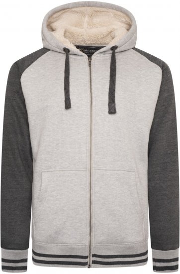 Kam Jeans 7075 Raglan Zip Thru Sherpa Hoodie Grey - Herren-sweater und -hoodies - Herren-Sweater und -Hoodies in großen Größen