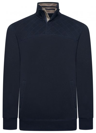 Kam Jeans 7092 Sweatshirt mit halbem Reißverschluss Navyblau - Herren-sweater und -hoodies - Herren-Sweater und -Hoodies in großen Größen