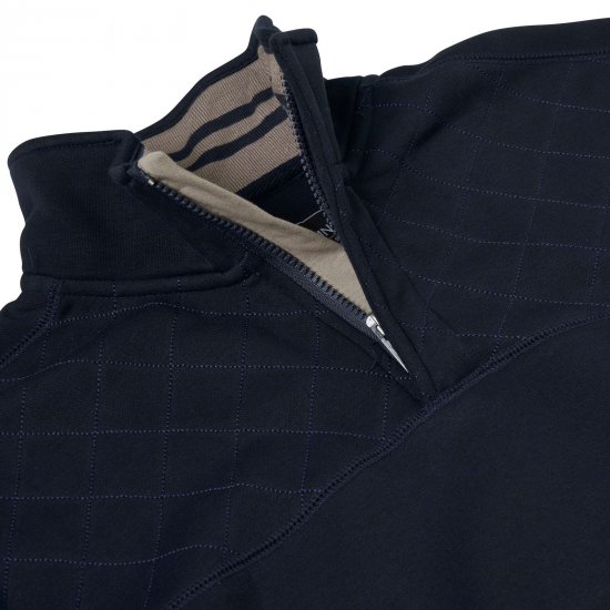 Kam Jeans 7092 Sweatshirt mit halbem Reißverschluss Navyblau - Herren-sweater und -hoodies - Herren-Sweater und -Hoodies in großen Größen