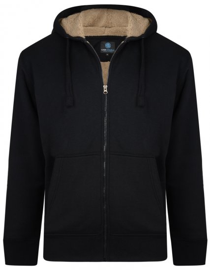 Kam Jeans 709 Sherpa Lined Hoodie Black - Herren-sweater und -hoodies - Herren-Sweater und -Hoodies in großen Größen