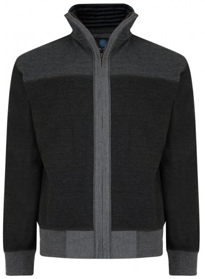 Kam Jeans 715 Full Zip Sweater Charcoal - Herren-sweater und -hoodies - Herren-Sweater und -Hoodies in großen Größen