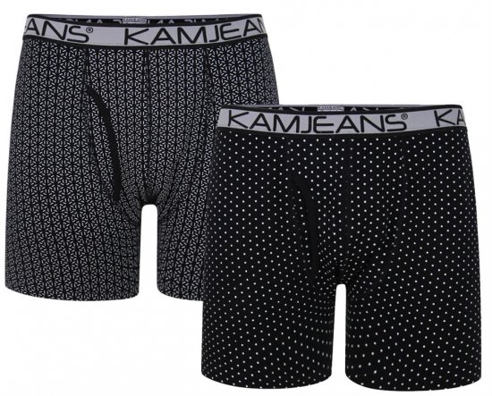 Kam Jeans 810 Jersey Printed Boxers Twin Pack - Herrenunterwäsche & bademode - Herrenunterwäsche & Bademode in großen Größen