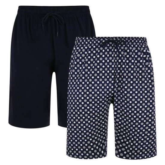 Kam Jeans 876 Lounge Shorts Twin Pack Navy - Herrenunterwäsche & bademode - Herrenunterwäsche & Bademode in großen Größen