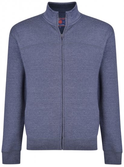 Kam Jeans 7018 Full zip Sweatshirt Insignia Blue - Herren-sweater und -hoodies - Herren-Sweater und -Hoodies in großen Größen