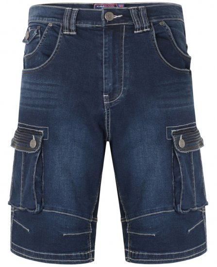 Kam Jeans Ivan Cargo Shorts Dark Used - Herrenshorts - Herrenshorts in großen Größen