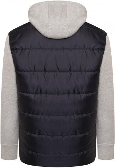 Kam Jeans KV135 Quilted Zip Thru Hoody with Padded Body & Jersey Sleeves Navy TALL SIZES - HERRENBEKLEIDUNG MT-6XLT - Langgrößen für Herren