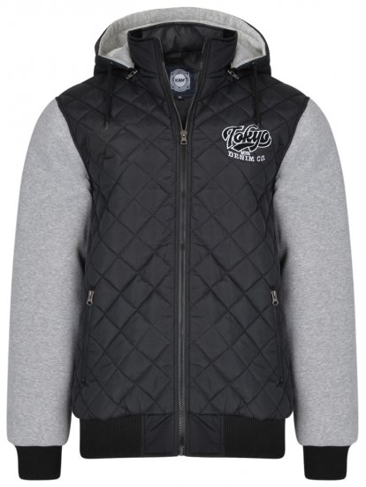 Kam Jeans KV91 Jersey Sleeve Jacket Black - Herren jacken - Herren Jacken in großen Größen