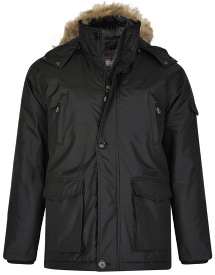 Kam Jeans KV97 Padded Winter Jacket Black - Herren jacken - Herren Jacken in großen Größen