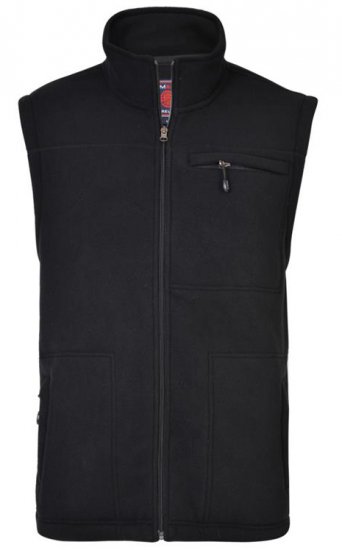 Kam Jeans KV99 Fleece Vest Black - Sportbekleidung & outdoor - Sportbekleidung in große größen für herren