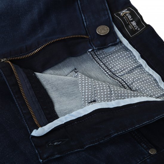 Kam Jeans Nunez Knitted Denim Stretch Fashion Jeans Dark Blue - Herren-jeans & -hosen - Herren-Jeans & -Hosen in großen Größen