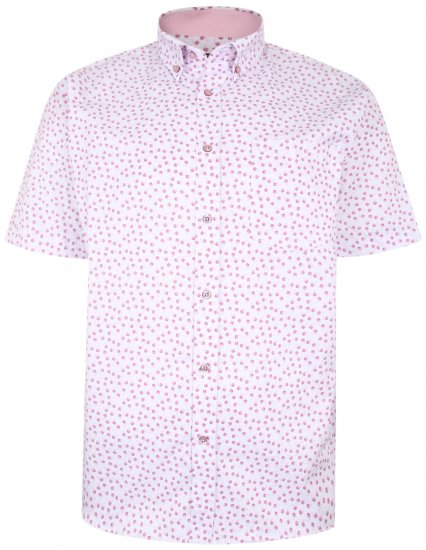 Kam Jeans P012 Premium Short sleeve Shirt Pink - Herrenhemden in großen Größen - Herrenhemden in großen Größen