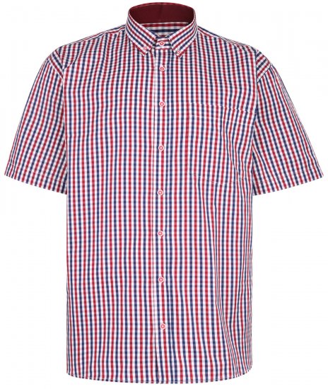 Kam Jeans 640 Premium Short Sleeve Shirt Red - Herrenhemden - Herrenhemden in großen Größen