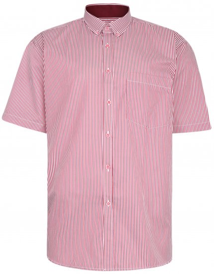 Kam Jeans 643 Premium Short Sleeve Shirt Burgundy - Herrenhemden - Herrenhemden in großen Größen