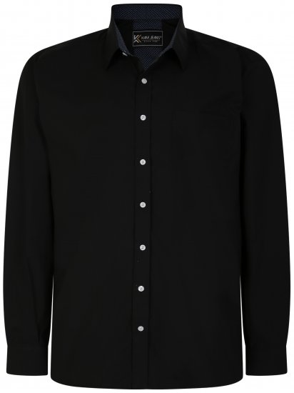 Kam Jeans P684 Premium Stretch Shirt Black - Herrenhemden - Herrenhemden in großen Größen