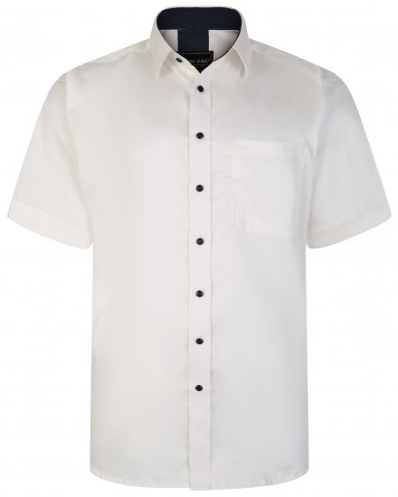 Kam Jeans P685 S/S Stretch Premium Shirt White - Herrenhemden - Herrenhemden in großen Größen