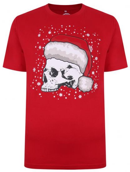 Kam Jeans X008 Santa Skull Print T-Shirt Red - Herren-T-shirts - Herren-T-Shirts in großen Größen