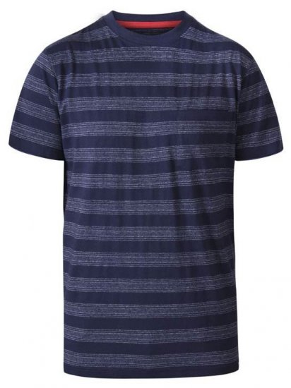 D555 Keegan Crew Neck Stripe T-Shirt Navy - Herren-T-shirts - Herren-T-Shirts in großen Größen